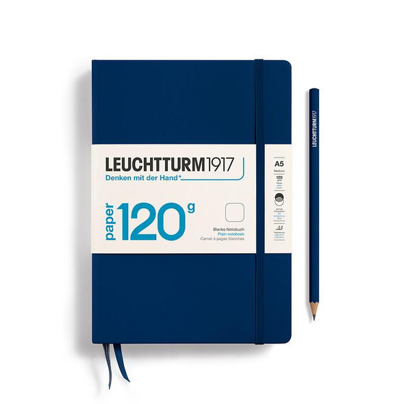 Leuchtturm 1917 Leuchtturm Hardcover 120G Edition Notebook, Navy, (Medium A5), 203p., plain