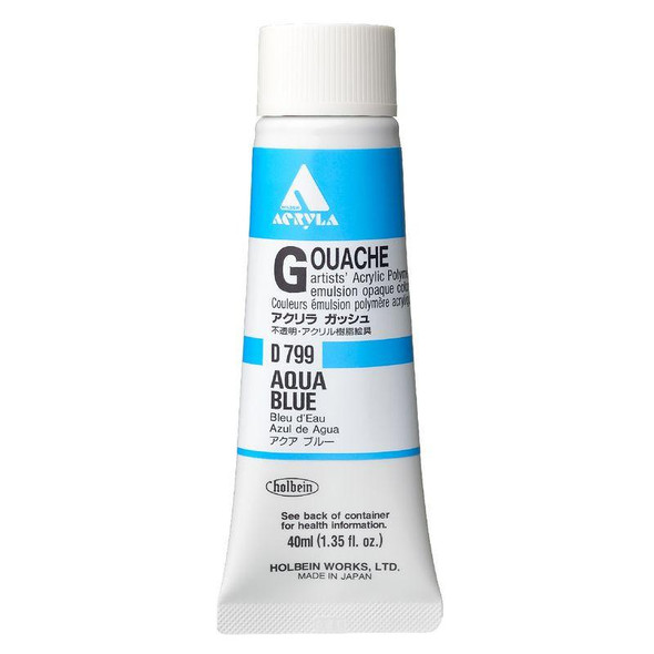 Holbein, Inc. Holbein Acrylic Gouache, 40ml Tube, Aqua Blue