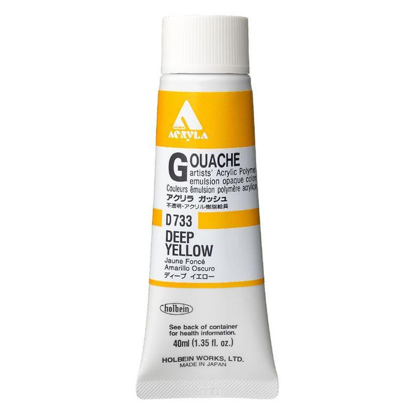 Holbein, Inc. Holbein Acrylic Gouache, 40ml Tube, Deep Yellow
