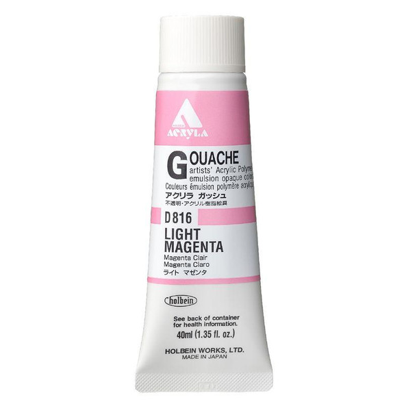 Holbein, Inc. Holbein Acrylic Gouache, 40ml Tube, Light Magenta
