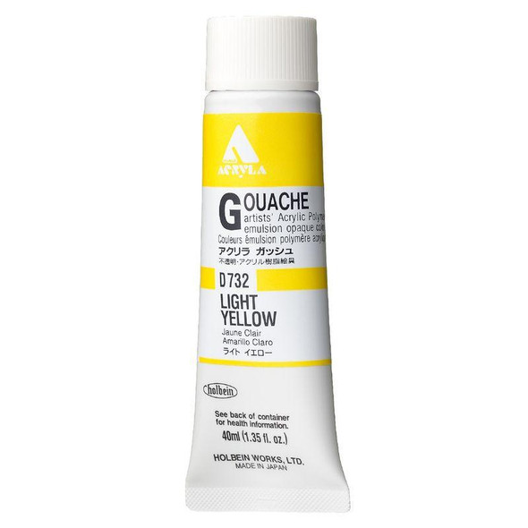 Holbein, Inc. Holbein Acrylic Gouache, 40ml Tube, Light Yellow