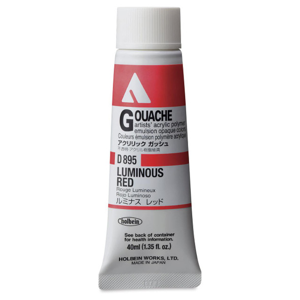 Holbein, Inc. Holbein Acrylic Gouache, 40ml Tube, Luminous Red