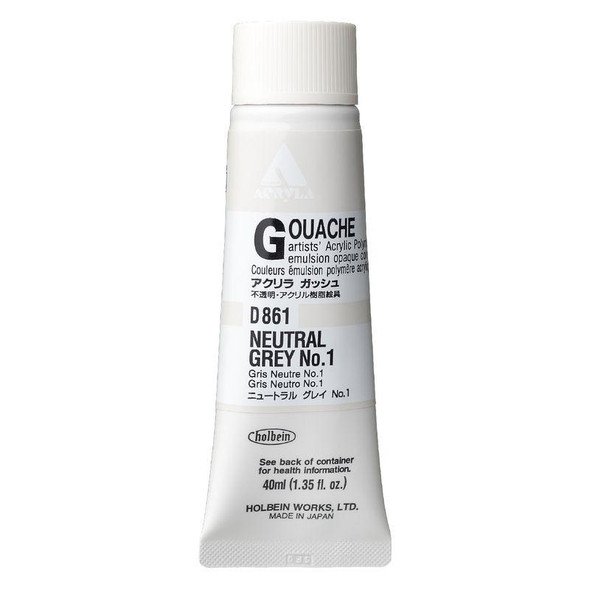 Holbein, Inc. Holbein Acrylic Gouache, 40ml Tube, Neutral Grey 1