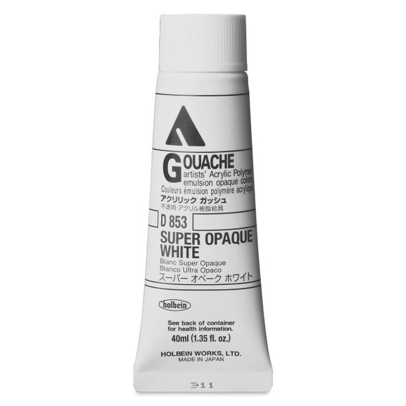 Holbein, Inc. Holbein Acrylic Gouache, 40ml Tube, Super Opaque White