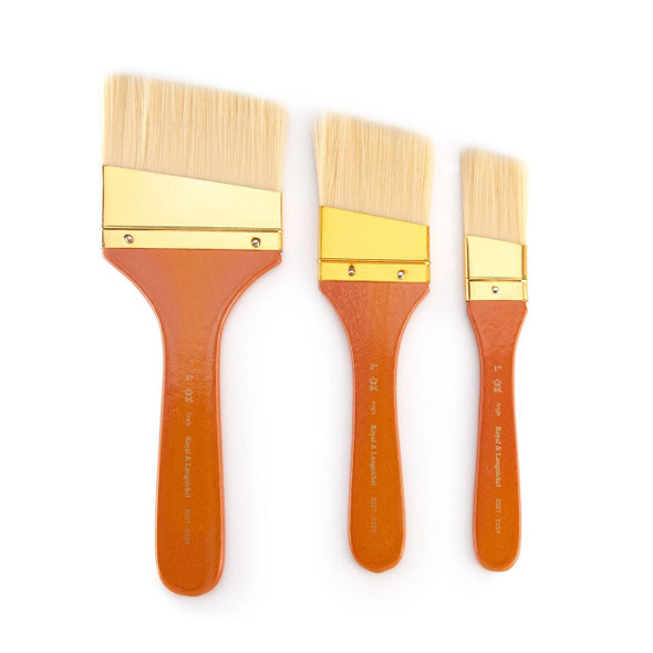 Royal Brush Royal & Langnickel Large Area Angular Brush Set, Bone Taklon, 3/pk 