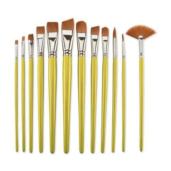 Royal Brush Royal's Zip N' Close Flat Variety Brush Set, Brown Taklon, 12/pk Royal Brush Royal's Zip N' Close Flat Variety Brush Set, Brown Taklon, 12/pk