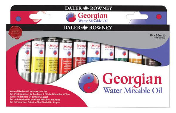 Daler-Rowney Georgian Water Mixable Oil Intro Set, 10 Color 20ml 