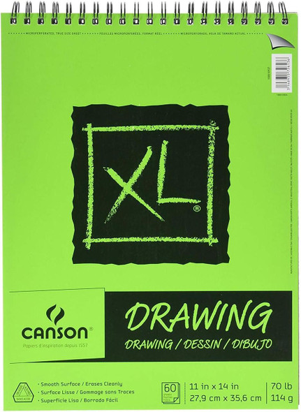  Canson XL Drawing Pad, Wirebound, 11" x 14", 60pg 