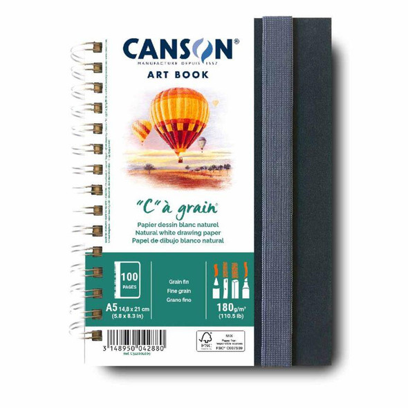  Canson C" à grain Drawing Art Book, Hardcover, 5.8" x 8.3", 50pg 