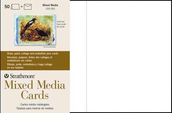 Strathmore Artist Papers Strathmore 400 Series Mixed Media Cards & Envelopes, 5" x 7", 50/Pkg. 