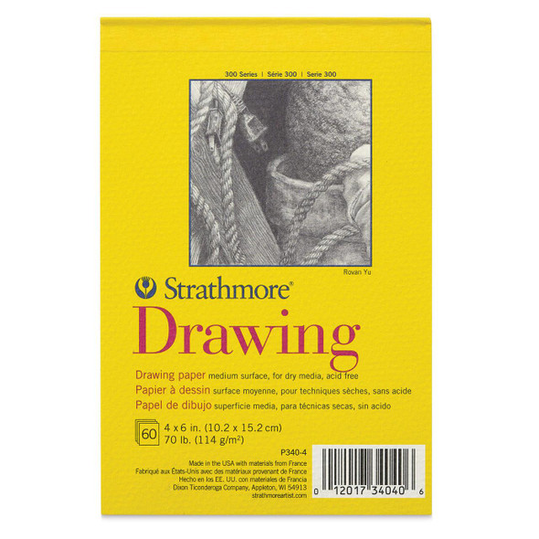 Strathmore Artist Papers Strathmore Drawing Pad, 300 Series, Tapebound, 4" x 6", 60 sheets 