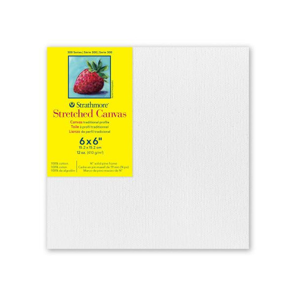 Strathmore Artist Papers Strathmore 300 Series Stretched Canvas, Studio - 3/4" Profile, 6"x6" 