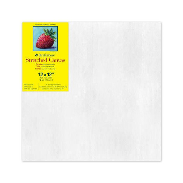 Strathmore 300 Series Stretched Canvas, Studio - 3/4" Profile, 12" x 12"