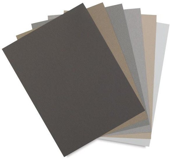  Canson Mi-Teintes Velvet Pad, Assorted Grey Tones, 9.5" x 12.6" 
