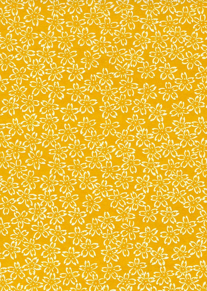 Decorative Paper, Chiyogami White Flowers on Yellow 24" x 36" Decorative Paper, Chiyogami White Flowers on Yellow 24" x 36"