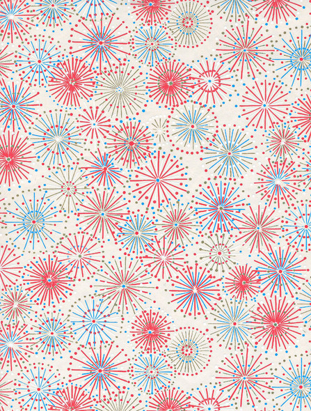 Decorative Paper, Chiyogami Fireworks on Cream - 24x36 Decorative Paper, Chiyogami Fireworks on Cream - 24x36