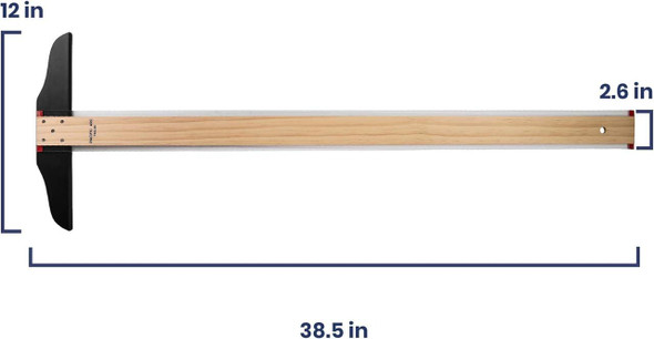  Pacific Arc 36" Wood T Square with Acrylic Edge 