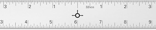  Alumicolor Straight Edge Aluminum Ruler with Center Finding Back, 36", Silver 