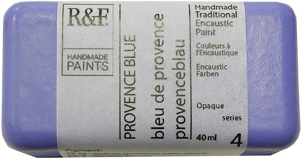  R&F Handmade Paints, Encaustic Paint Cake, 40ml Cakes, Provence Blue 