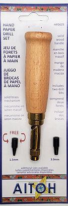 Aitoh Co Aitoh Hand Paper Drill Set - Screw Punch Kit: Handle 1.5 and 3.0 bit 
