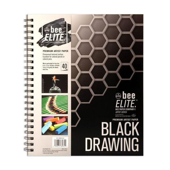  Bee Paper Company 'Bee Elite' Black Drawing Pad, 9"x12", 60/sh 
