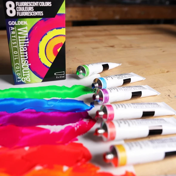 Williamsburg Handmade Oils Fluorescent Colors Set of 8