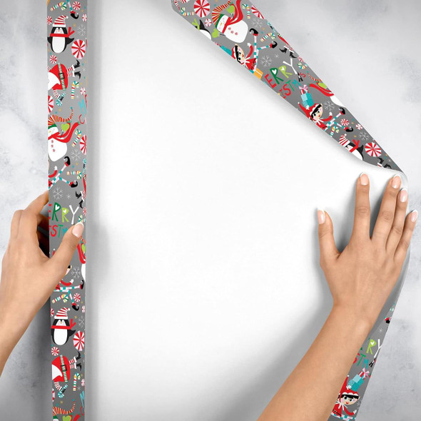  Jillson & Roberts Jumbo Wrapping Paper Roll, Snow Joy 
