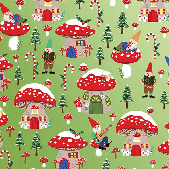  Jillson & Roberts Jumbo Wrapping Paper Roll, Holiday Gnomes 