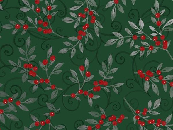  Jillson & Roberts Jumbo Wrapping Paper Roll, Holiday Floral Green 