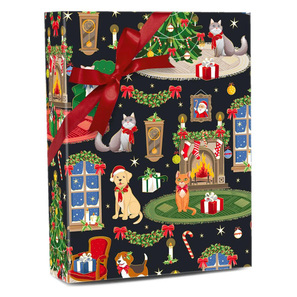  Jillson & Roberts Jumbo Wrapping Paper Roll, Home for the Holidays 