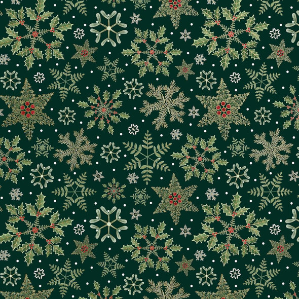  Jillson & Roberts Jumbo Wrapping Paper Roll, Forest Snowflakes 