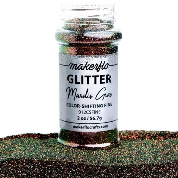  MakerFlo Glitter, 2oz. Fine, Mardi Gras 