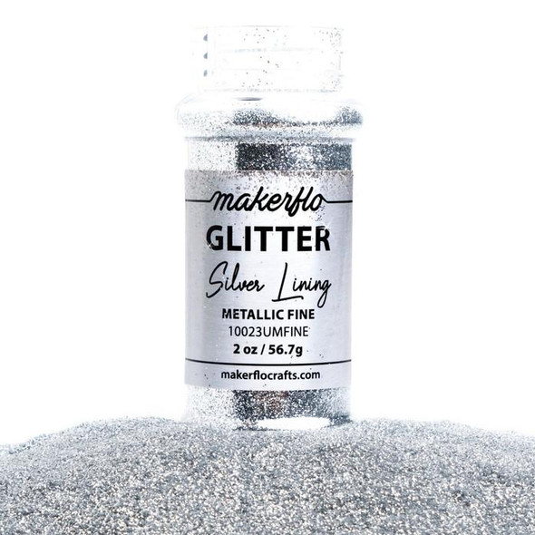  MakerFlo Glitter, 2oz. Fine, Silver Lining 