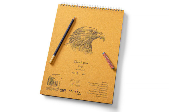  SMLT Art Pad, Authentic Sketch Pad, Kraft, A4 Spiral 