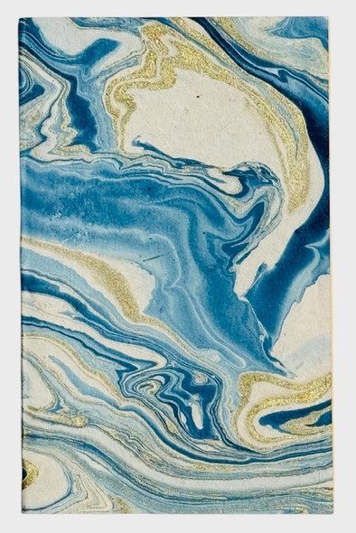 Giftsland Softcover Journal, Marbled Blue/Gold, 5" x 8"