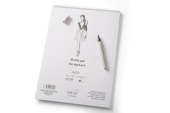  SMLT Art Pad, Authentic Marker Sketch Pad, A4 Spiral 