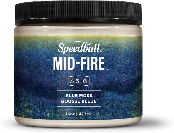 Speedball Art Mid-Fire Glaze for Ceramics, Blue Moss, 16oz
