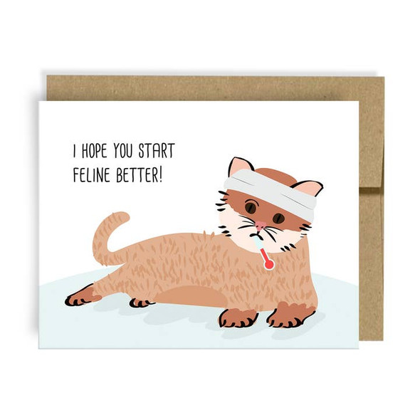 Neighborly Paper - Get Well Soon Card - Feline Better