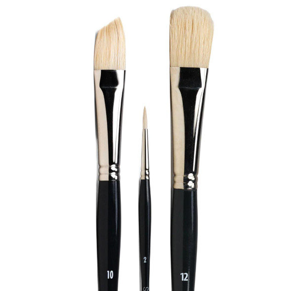 Princeton Artist Brush Company Princeton Brush Snap! Series 9700, Long Handle, Natural Bristle, Set of 3 