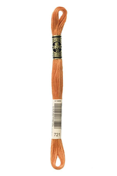  DMC Embroidery Floss, 721 Orange Spice Medium 