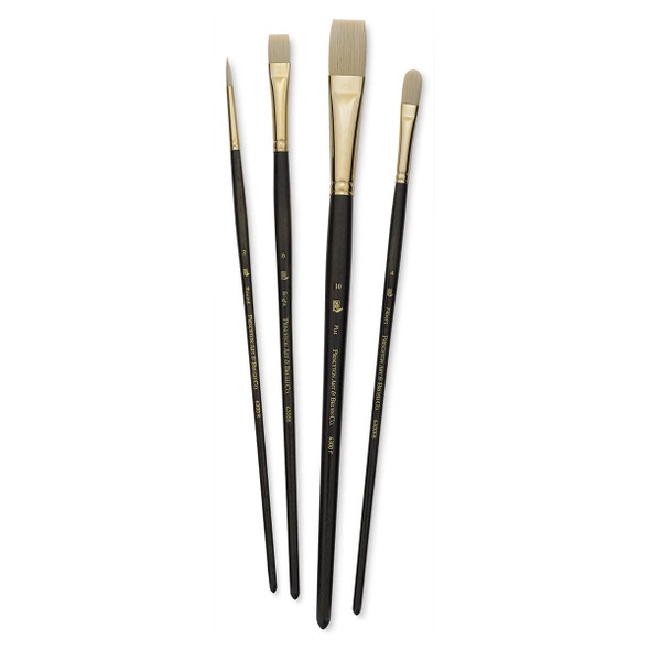 Princeton Artist Brush Company Princeton Brush Dakota Synthetic Hog Bristle, Series 6300, Professional Brush Set, 4Pk 
