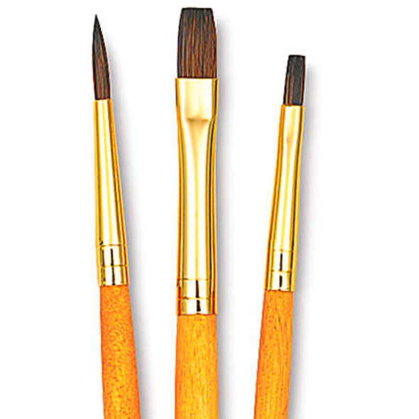 Princeton Artist Brush Company Princeton Brush RealValue Set, Short Handle Series 9100, #9101, Synthetic Bristle, 3pk 