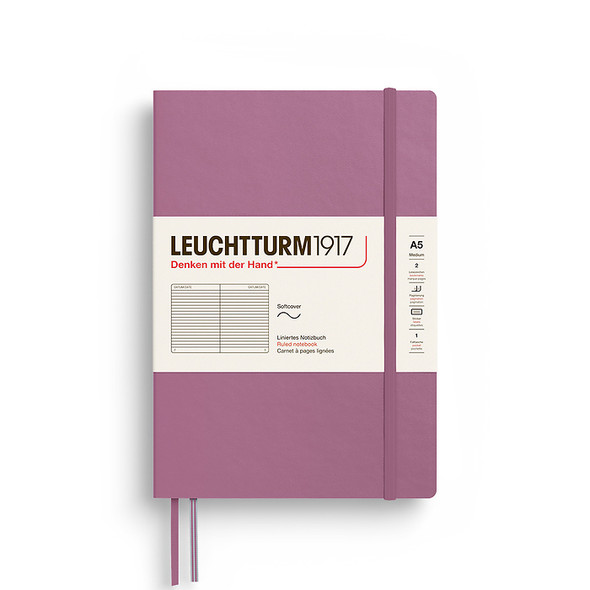 Leuchtturm Softcover (Medium A5) Notebook, Dusty Rose, 123p., ruled