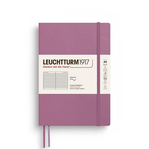 Leuchtturm 1917 Leuchtturm Softcover (Medium A5) Notebook, Dusty Rose, 123p., ruled 