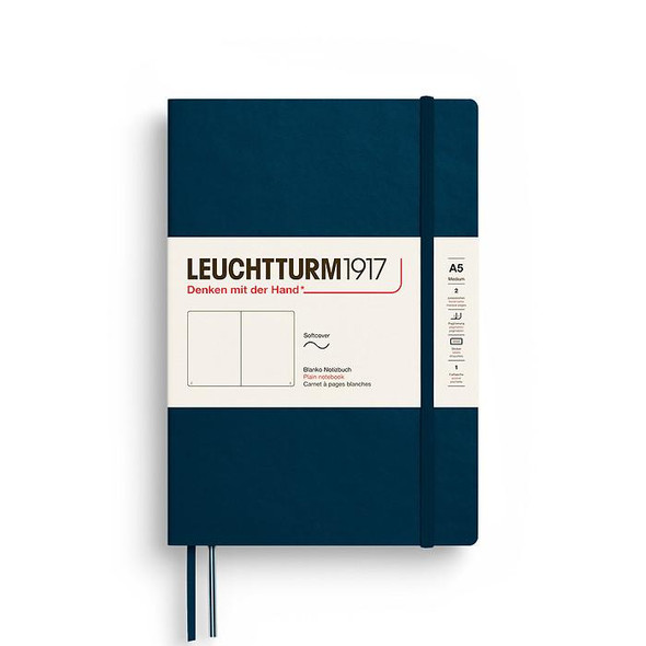 Leuchtturm 1917 Leuchtturm Softcover (Medium A5) Notebook, Deep Sea, 123p., plain 