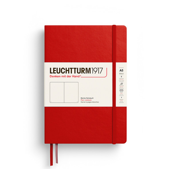 Leuchtturm Hardcover Notebook, Cherry, Medium (A5), 251p., plain
