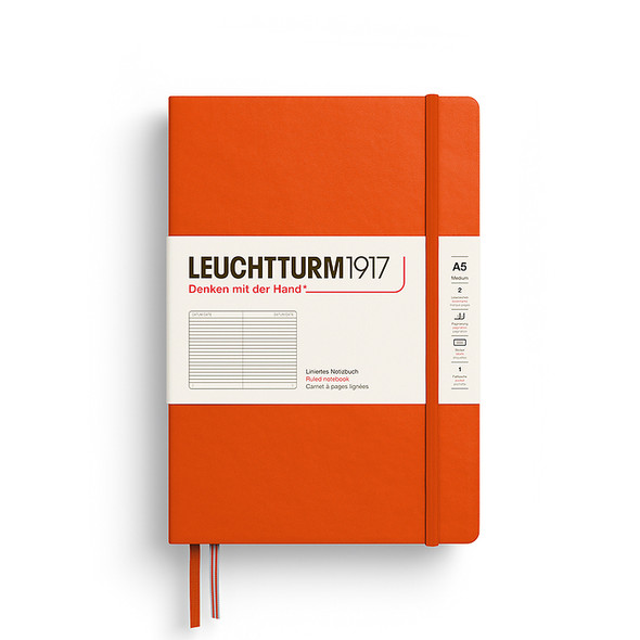 Leuchtturm Hardcover Notebook, Pumpkin, Medium (A5), 251p., ruled
