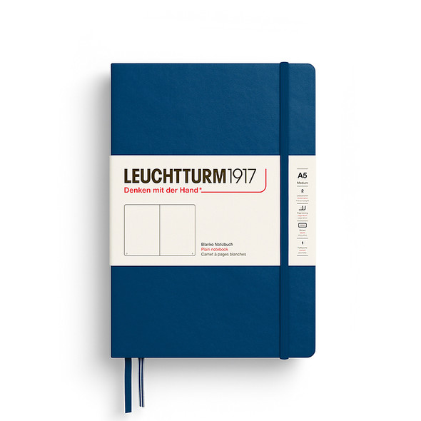 Leuchtturm Hardcover Notebook, Indigo, Medium (A5), 251p., plain