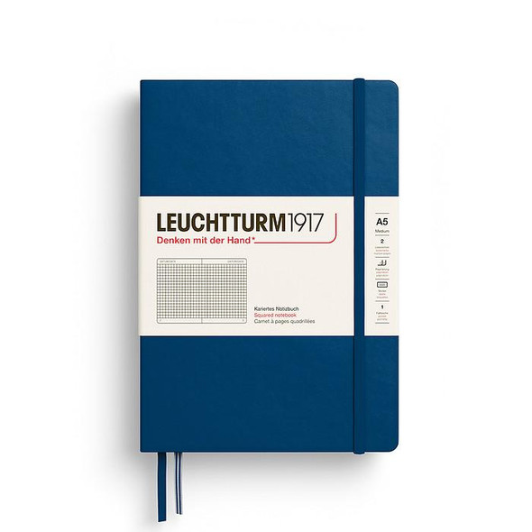 Leuchtturm 1917 Leuchtturm Hardcover Notebook, Indigo, Medium (A5), 251p., squared 