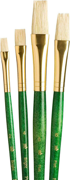 Princeton Artist Brush Company Princeton Brush RealValue Set, Short Handle Series 9100, #9112, Natural Bristle, 4pk 